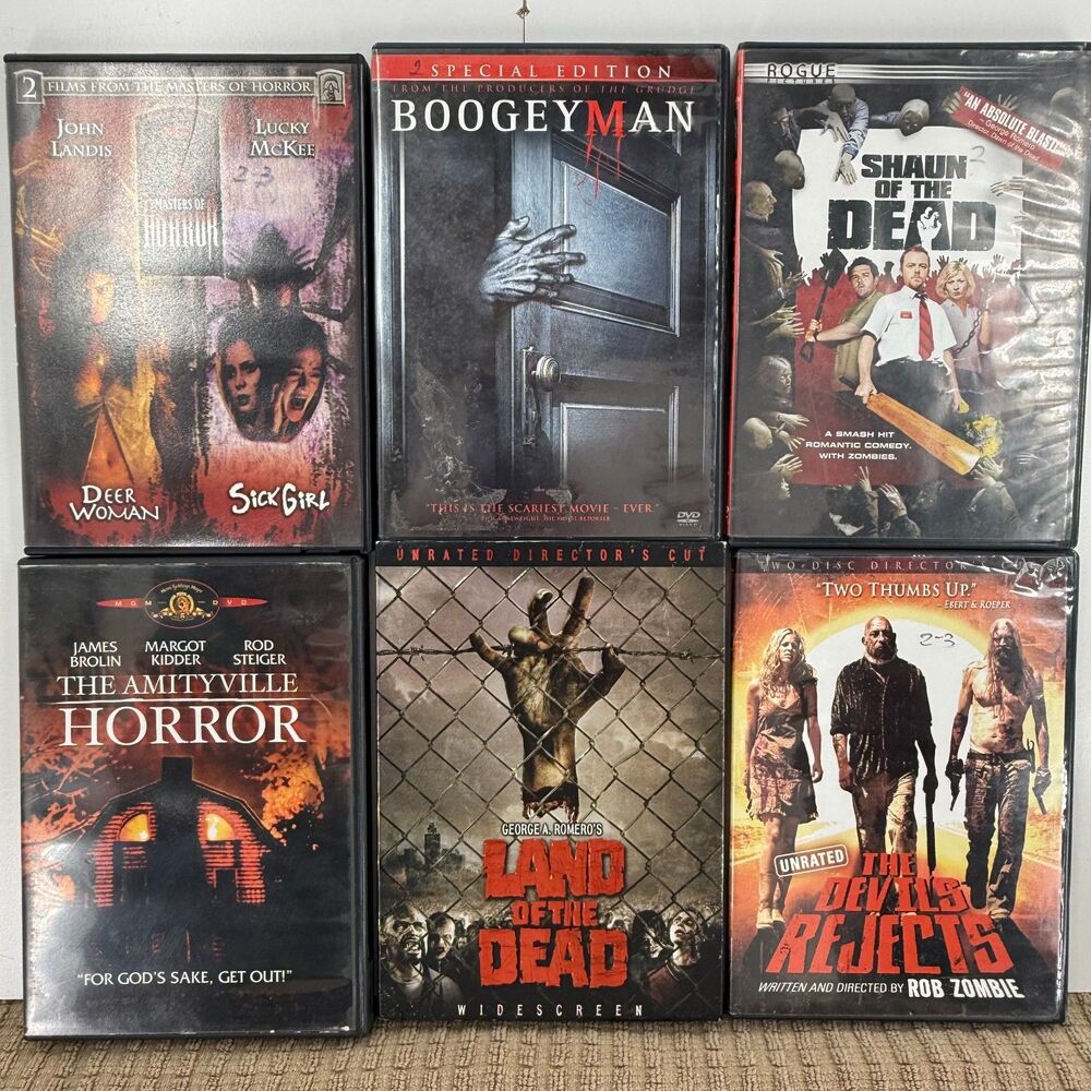 Horror DVD Lot 6 Shaun Dead Amityville Land Boogeyman Devil Rejects